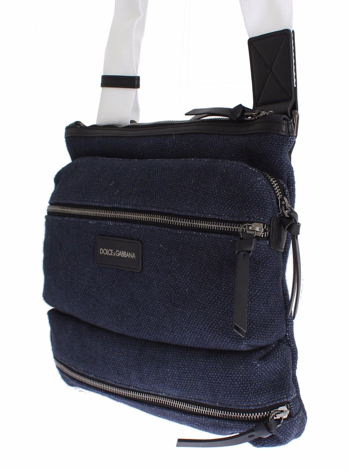 Blue Denim Leather Crossbody Shoulder Bag