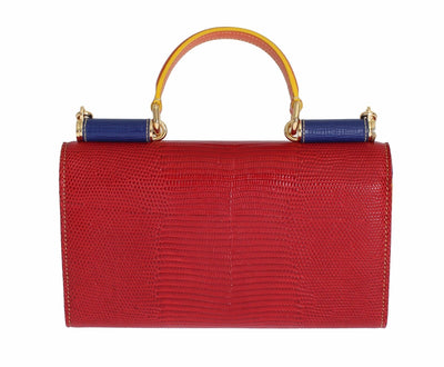 Purse Leather SICILY Red Hand Shoulder Gold Chain Clutch