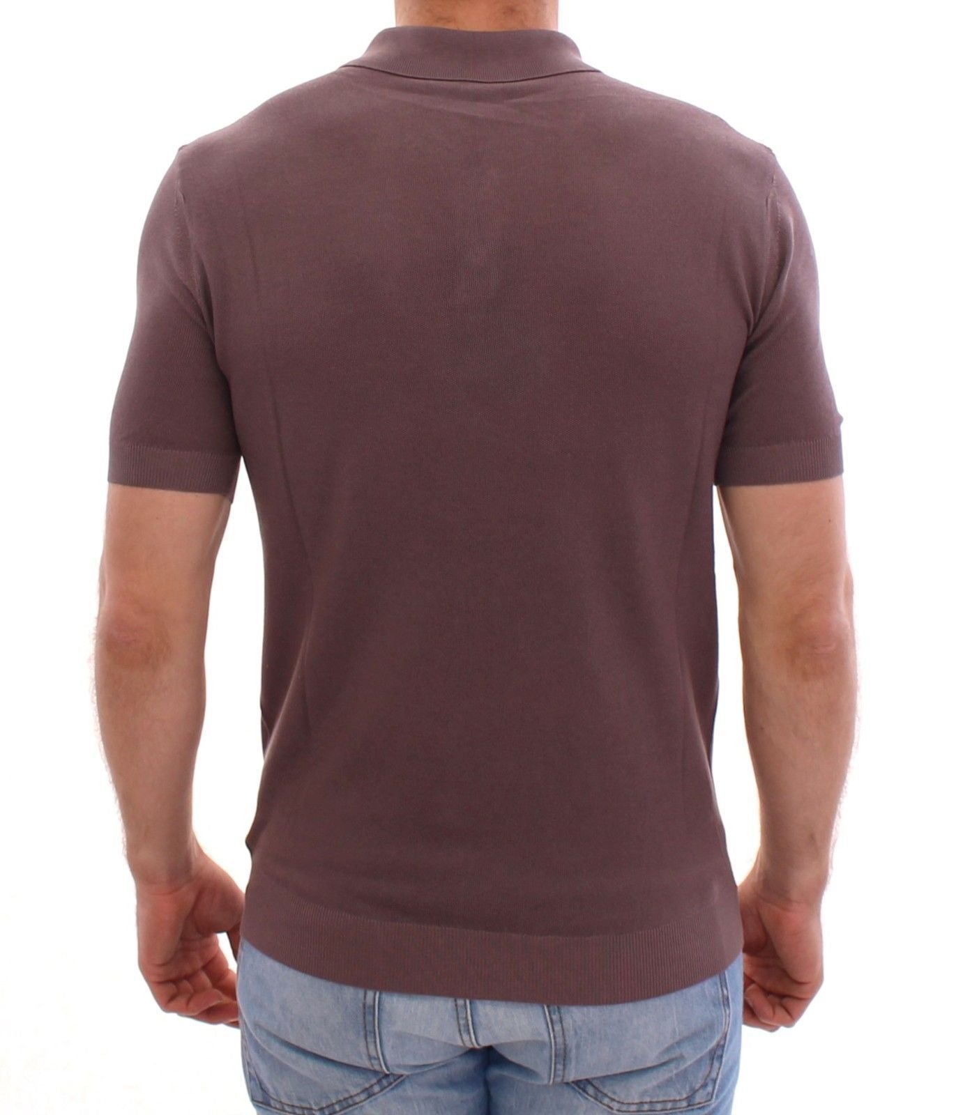 Purple SILK Short Sleeve Polo T-shirt Top