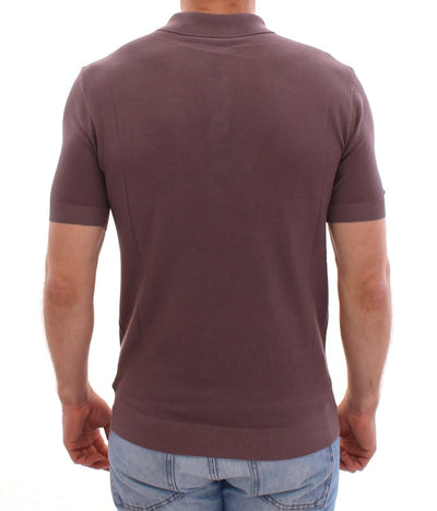 Purple SILK Short Sleeve Polo T-shirt Top