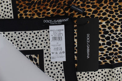 Brown Leopard Polka Dotted Silk Scarf