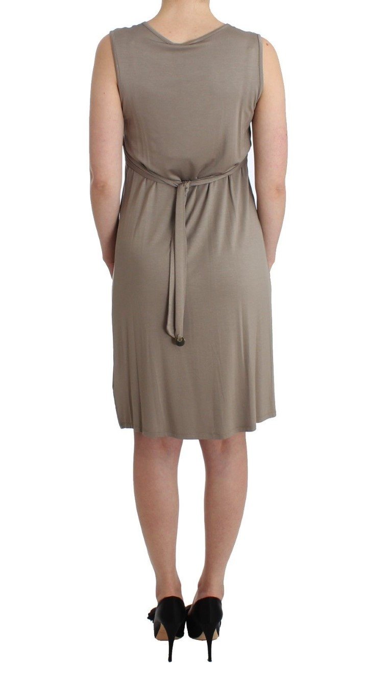Khaki studded sheath dress