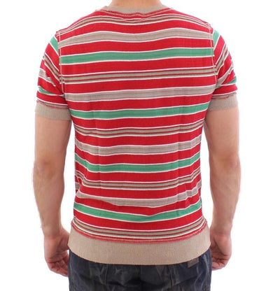 Multicolor striped crewneck t-shirt