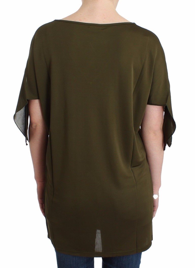 Green shortsleeved blouse top