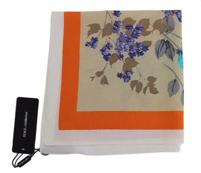 Multicolor Floral Print Silk Scarf