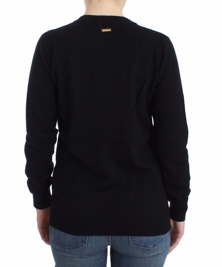 Black wool cardigan