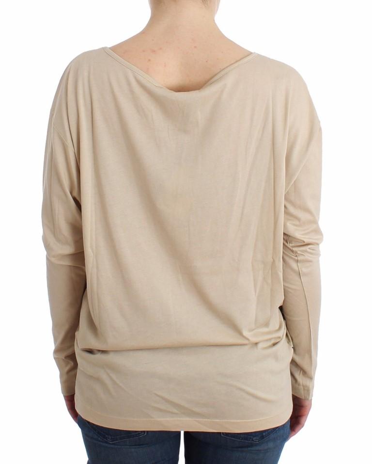 Beige longsleeved cotton top