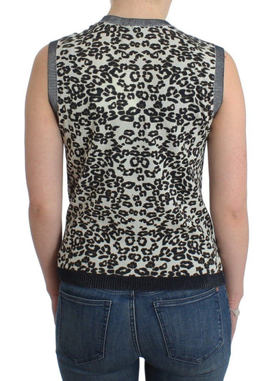 Leopard printed knit top