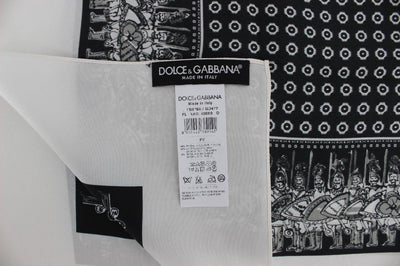 White Black Soldier Modal Silk Scarf