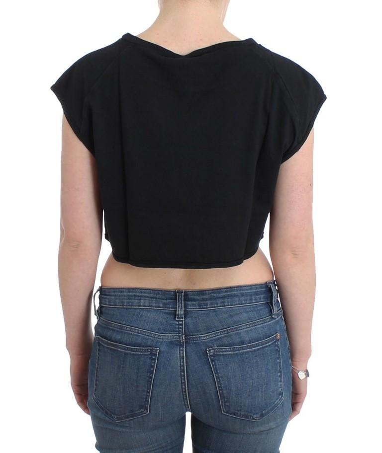 Black branded crop top