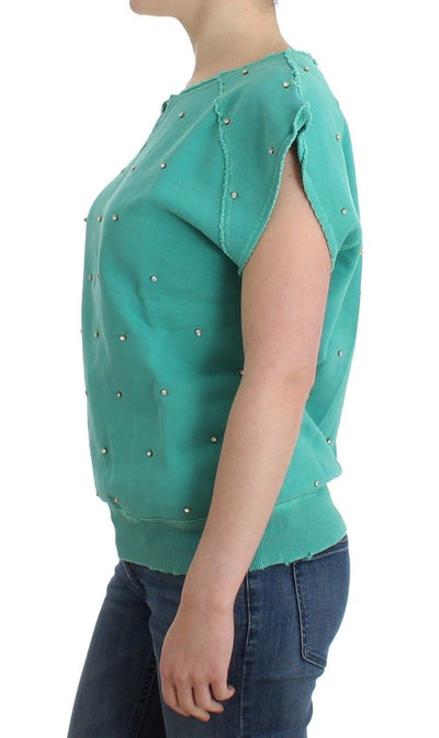 Green embellished cotton sweatshirt