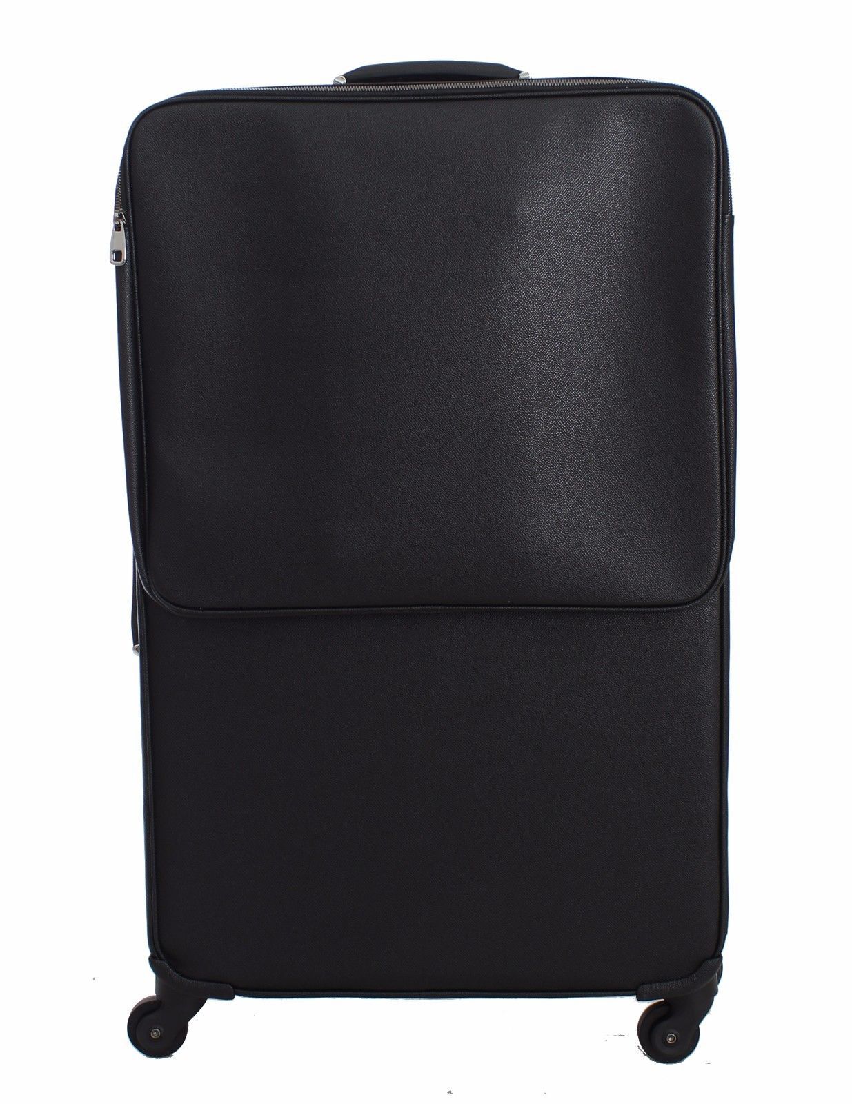 Luggage Bag Black Leather Travel Suitcase Trolley