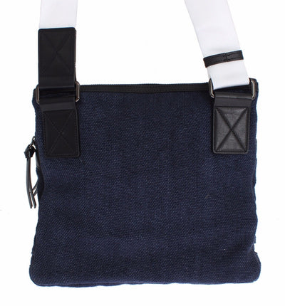 Blue Denim Leather Crossbody Shoulder Bag