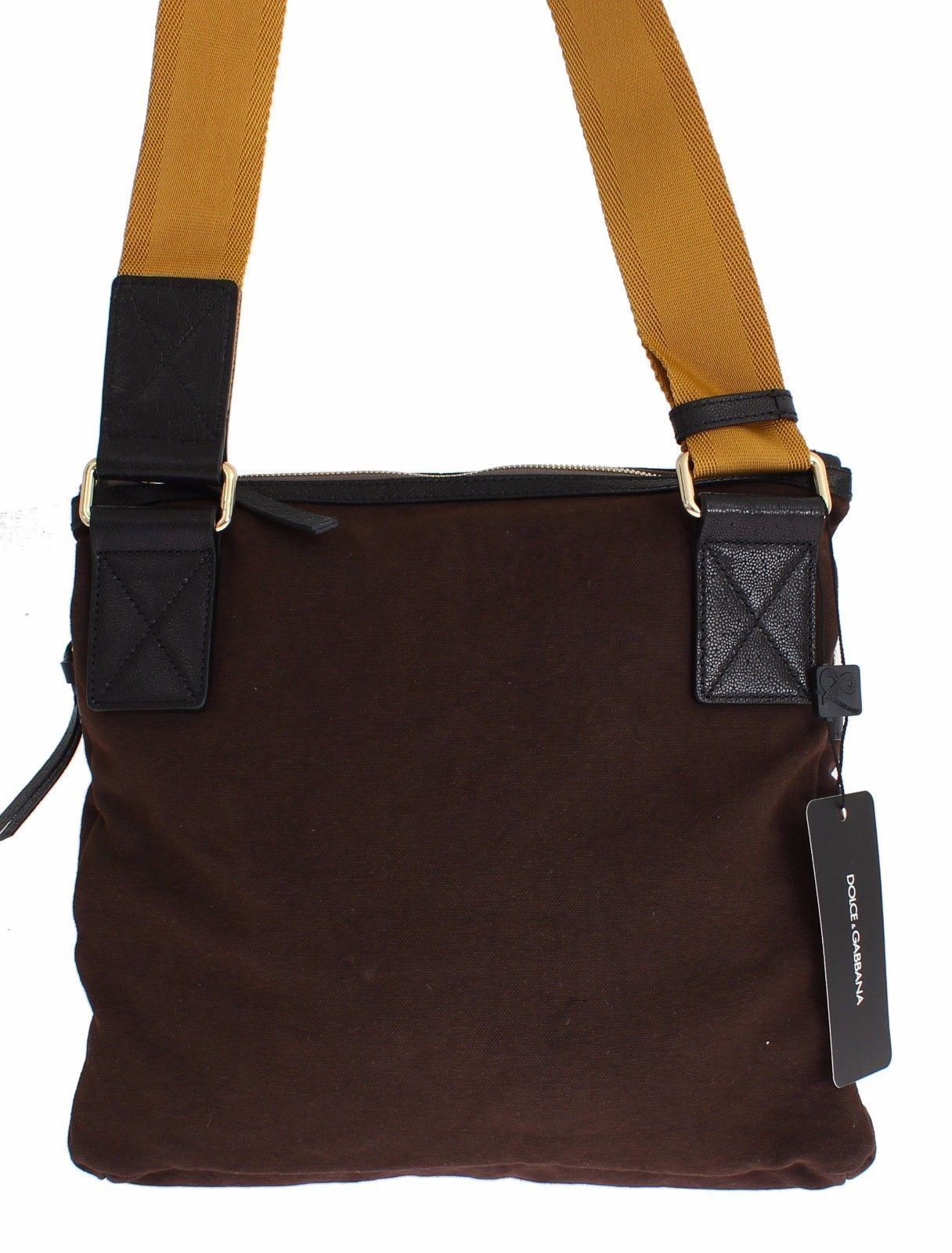 Brown Denim Leather Crossbody Shoulder Bag