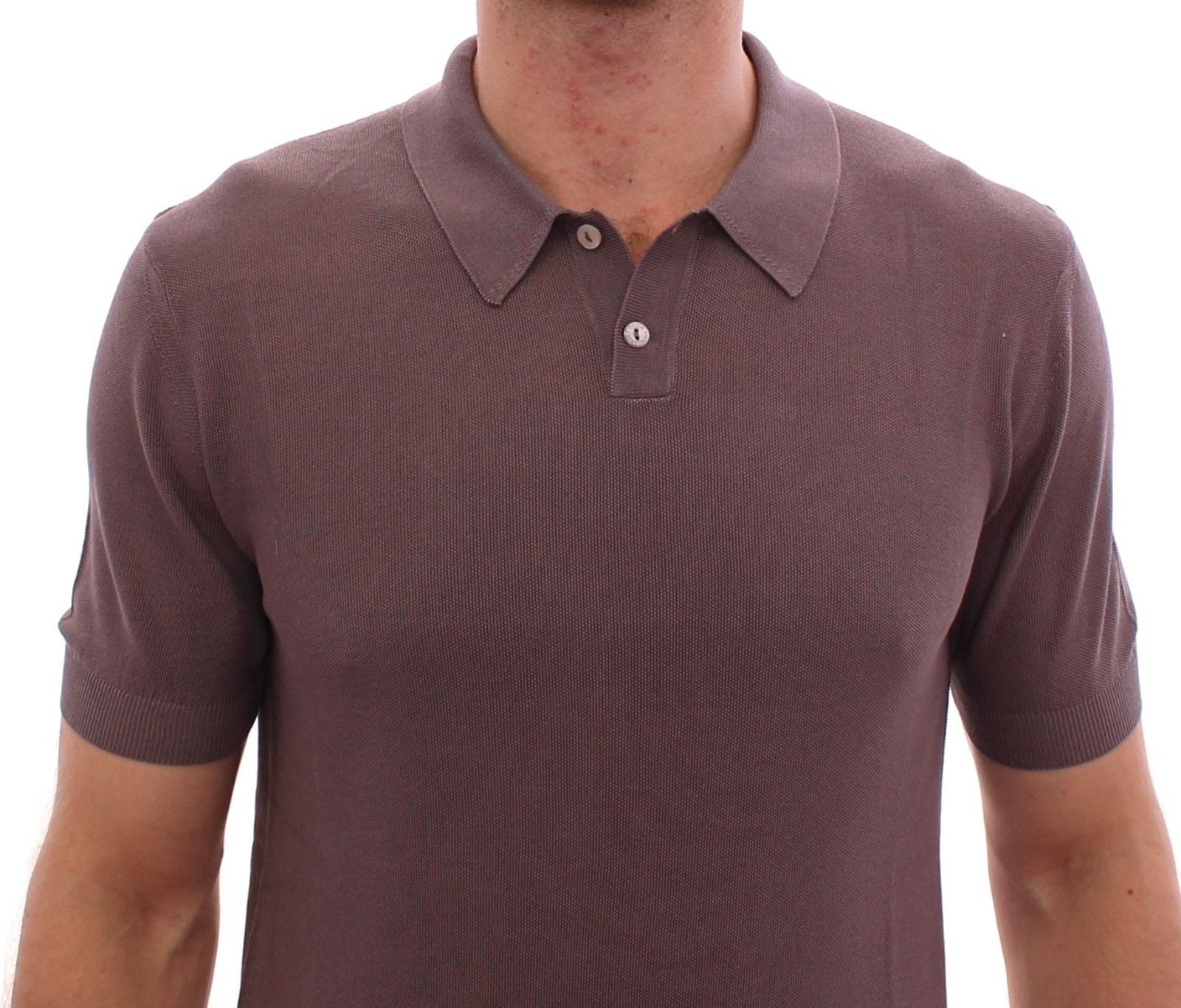 Purple SILK Short Sleeve Polo T-shirt Top