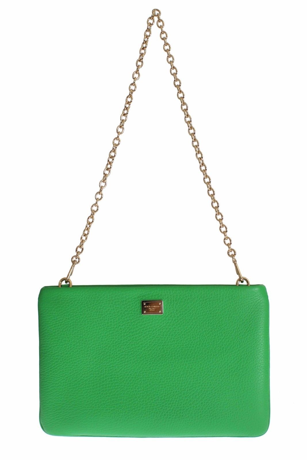 Purse Green Leather Heart Crystal Clutch