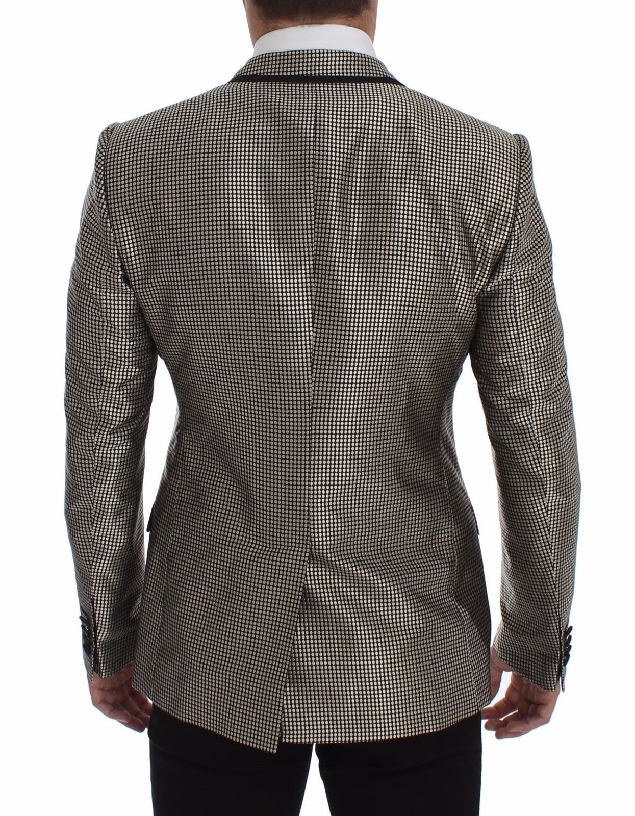 Black Silk Slim Two Button Blazer