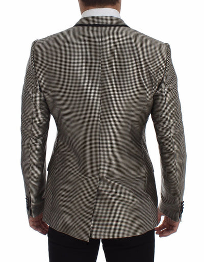 Black Silk Slim Two Button Blazer