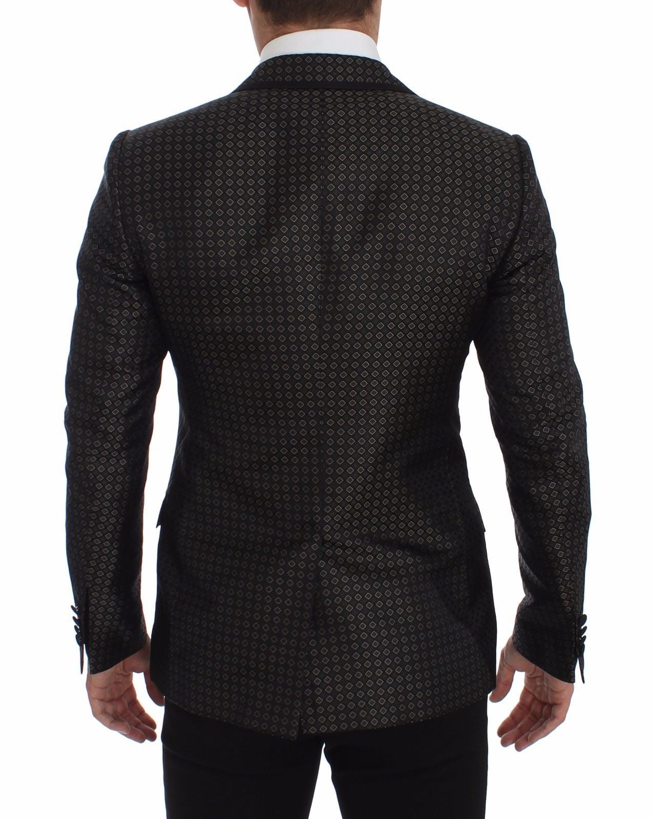 Green Silk Slim Two Button Blazer