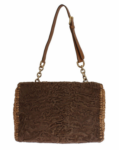 Brown Astrakhan Raffia Shoulder Messenger