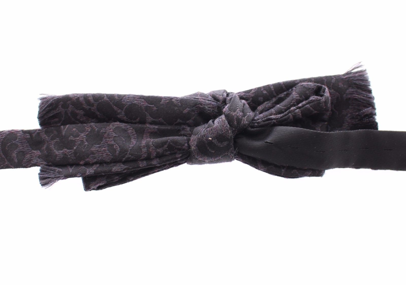 Gray Black Wool Bow Tie