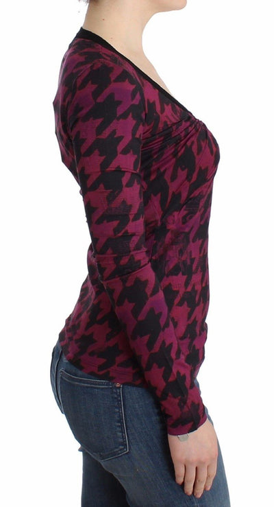Purple houndstooth longsleeved top