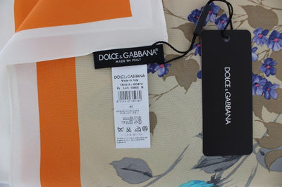 Multicolor Floral Print Silk Scarf