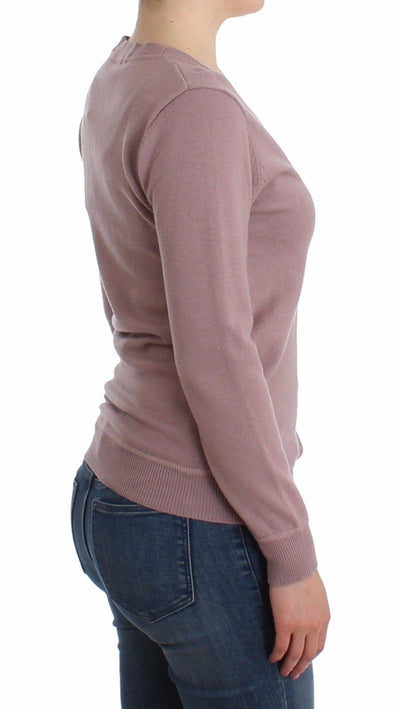 Purple v-neck wool cardigan
