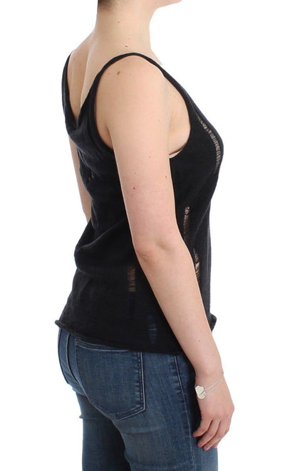 Black knitted tank top