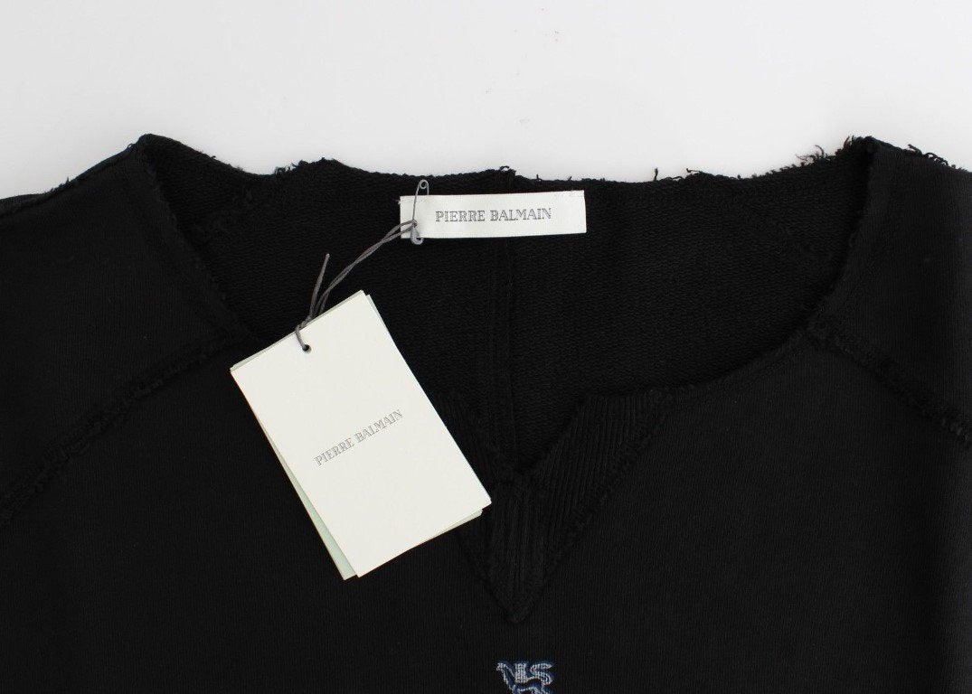Black printed shortsleeved sweatshirt