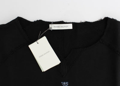 Black printed shortsleeved sweatshirt