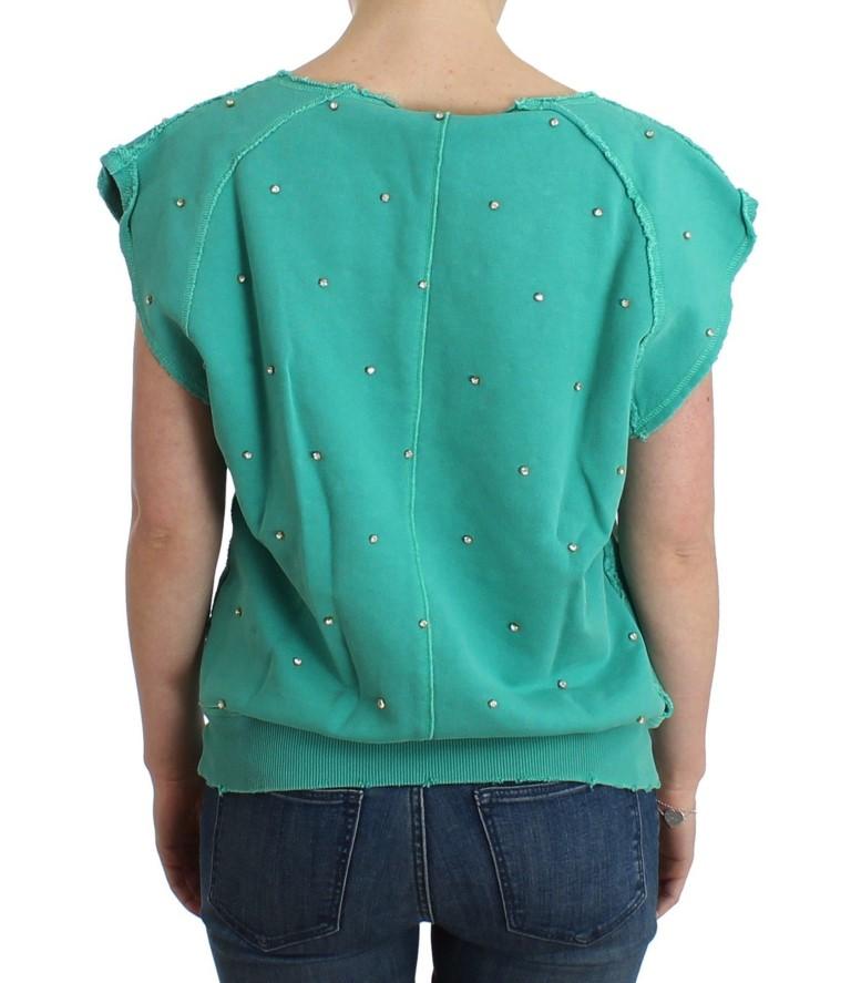 Green embellished cotton sweatshirt