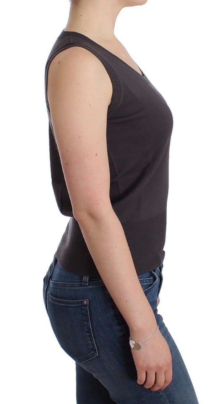 Brown knit tank top