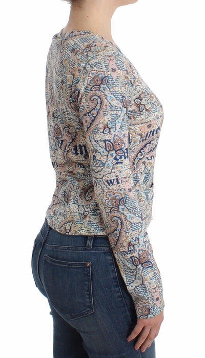 Paisley printed knit tank top