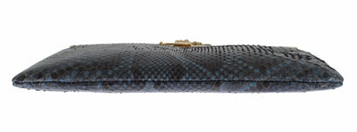 Bag Blue Python Snakeskin Shoulder Crystal Clutch