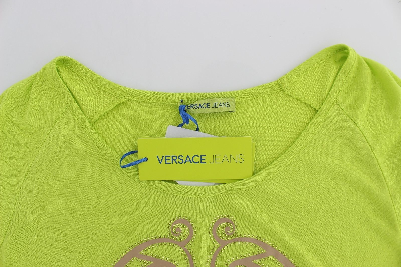 Yellow Crew-neck Studded T-shirt