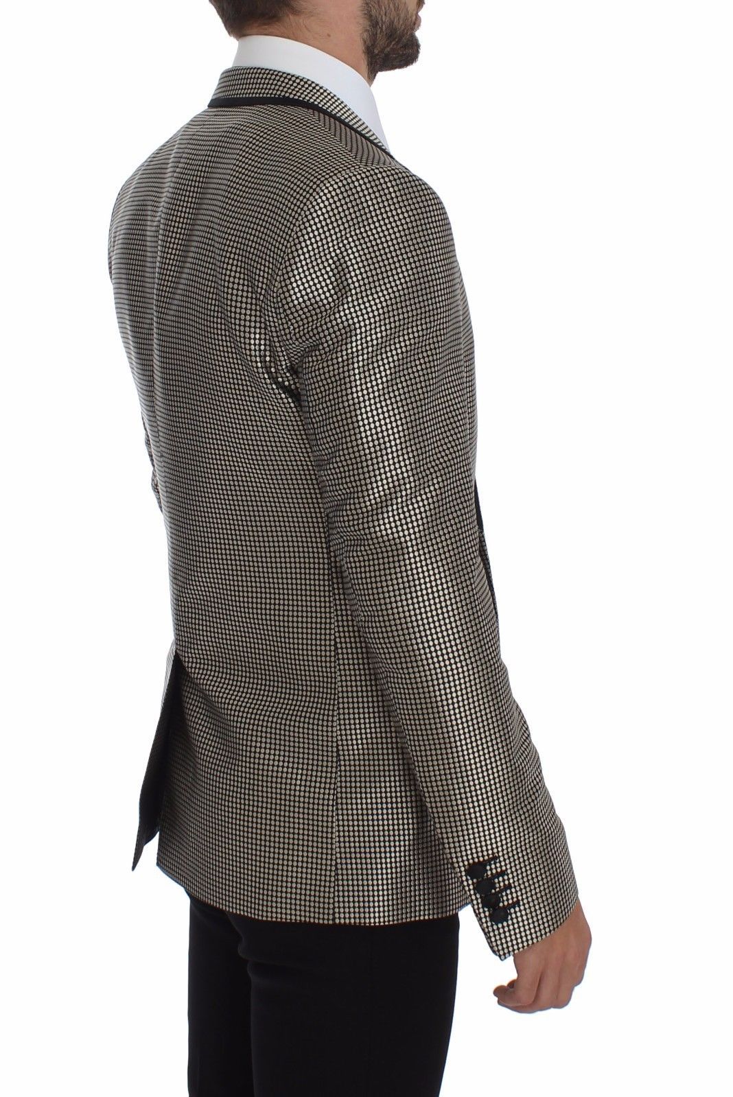 Black Silk Slim Two Button Blazer