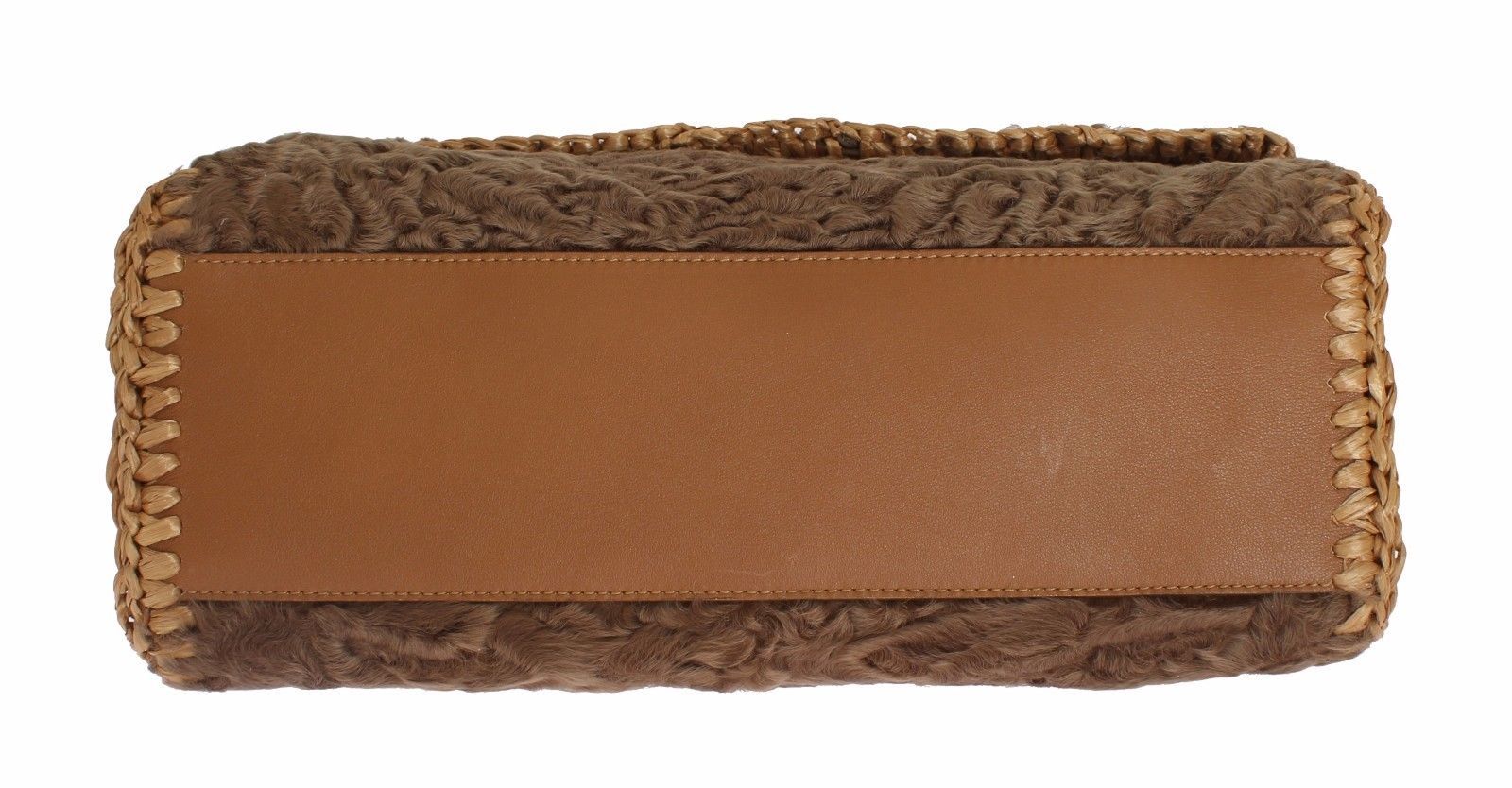 Brown Astrakhan Raffia Shoulder Messenger