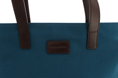 Blue Denim Leather Hand Shoulder Travel Bag