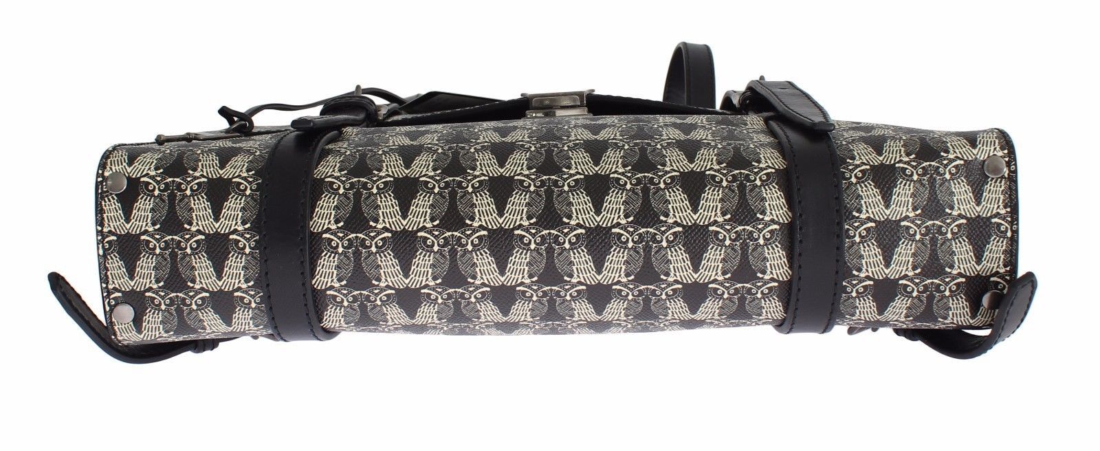 Bag Black Owl Print Leather Backpack