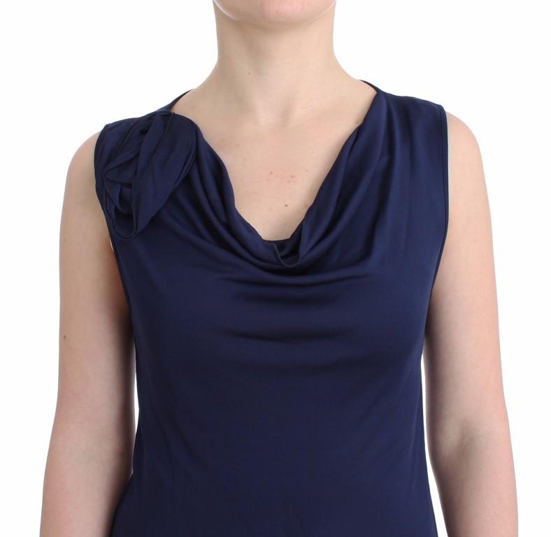 Blue top sleeveless blouse