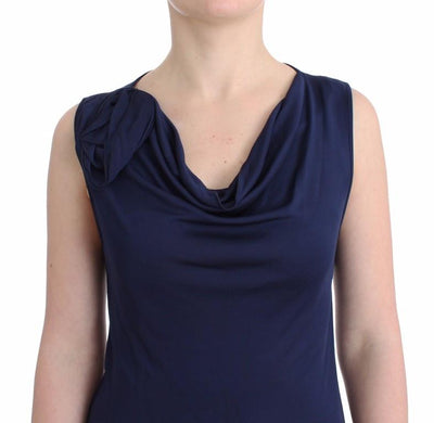 Blue top sleeveless blouse