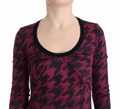Purple houndstooth longsleeved top