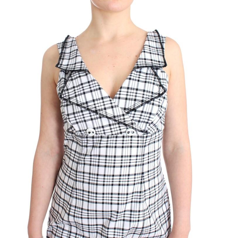 White checkered pencil dress