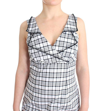 White checkered pencil dress