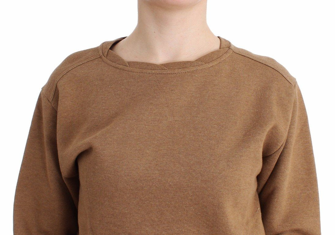 Brown crewneck cotton sweater