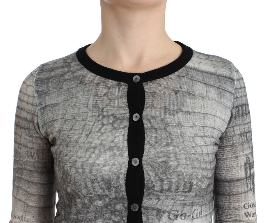 Gray crocodile twinset cardigan