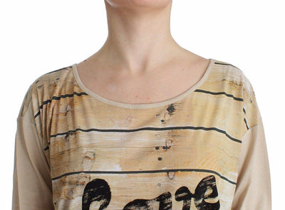 Beige longsleeved cotton top