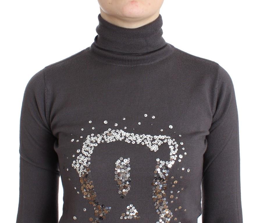 Brown turtleneck cotton sweater