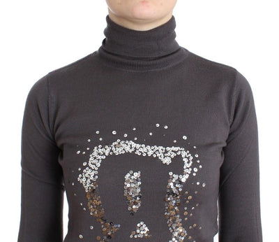 Brown turtleneck cotton sweater
